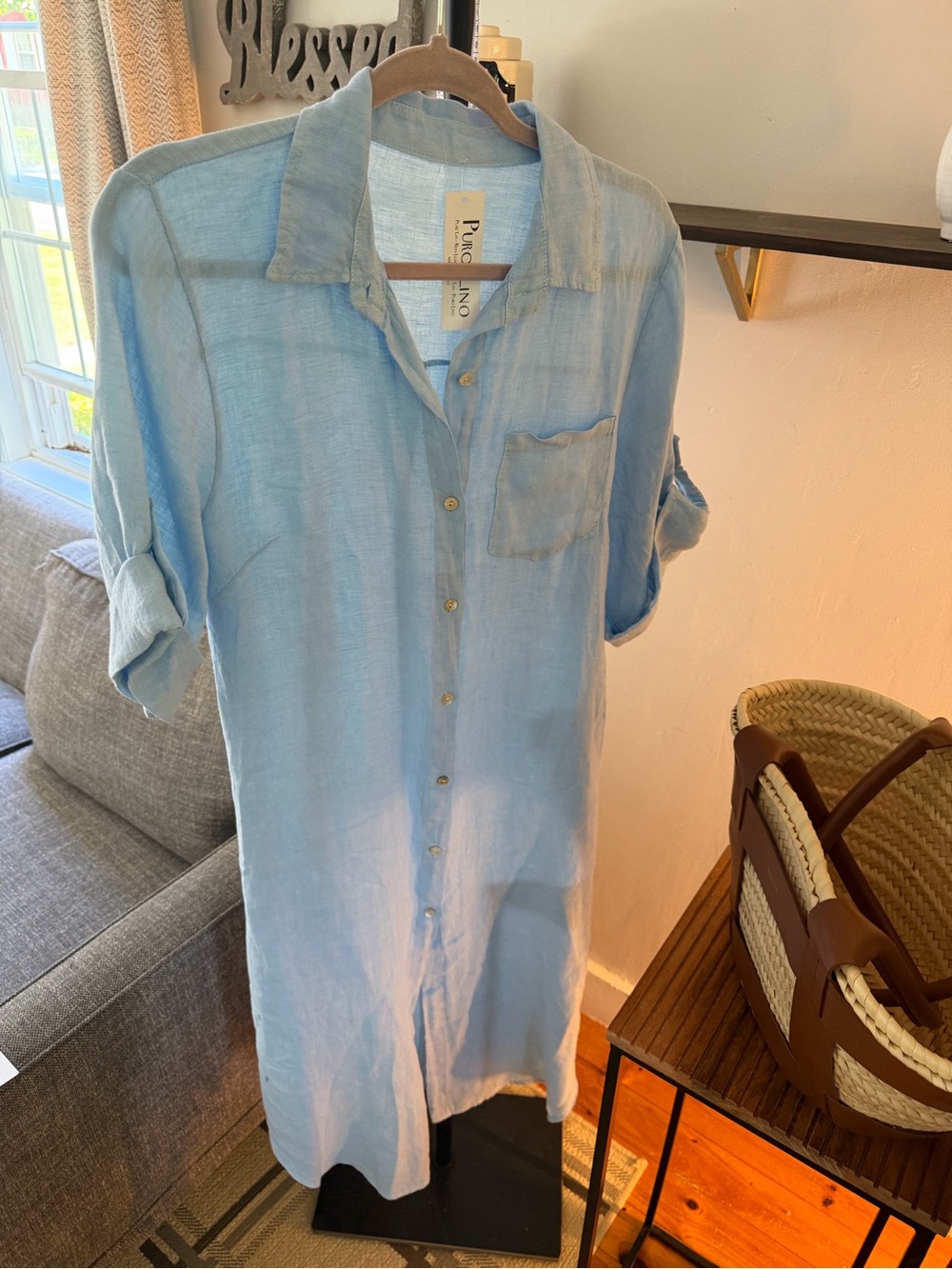NWT Italian Linen Shirt Dress size S/M